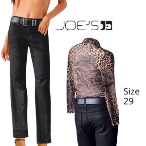 Like NEW Joe's Jean’s black denim coated slim straight leg jeans - Size 29 x 32